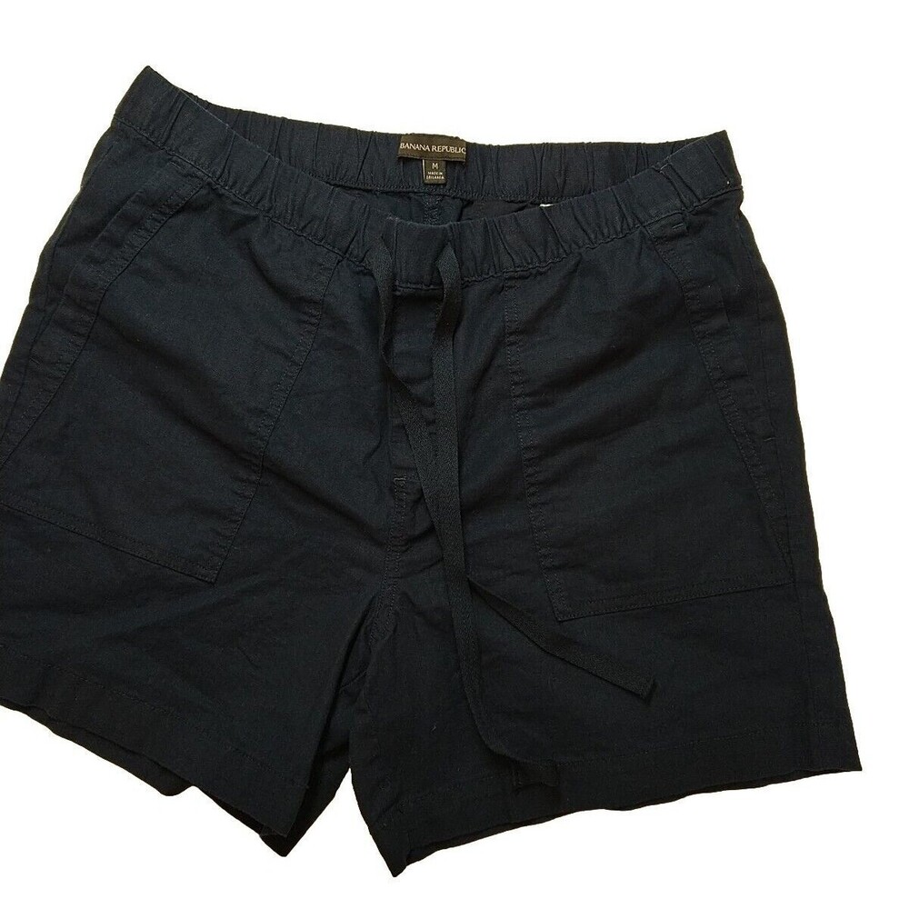 Banana Republic Women's 5" Linen Blend Shorts Navy Blue Preppy Casual Size M
